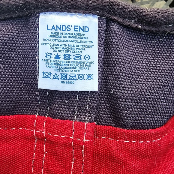 Lands' End Navy and Red Tote Bag - Picture 10 of 11
